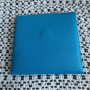 Hermes Blue and Brown Leather Detail